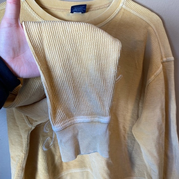 Kappa Alpha Theta Yellow Ribbed Oversized Cropped Comfort Colors Sweatshirt - Picture 4 of 5